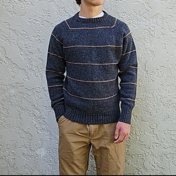 Vintage NWT New Old Stock McGregor Grunge Wool Striped Crewneck Sweater - Picture 4 of 9